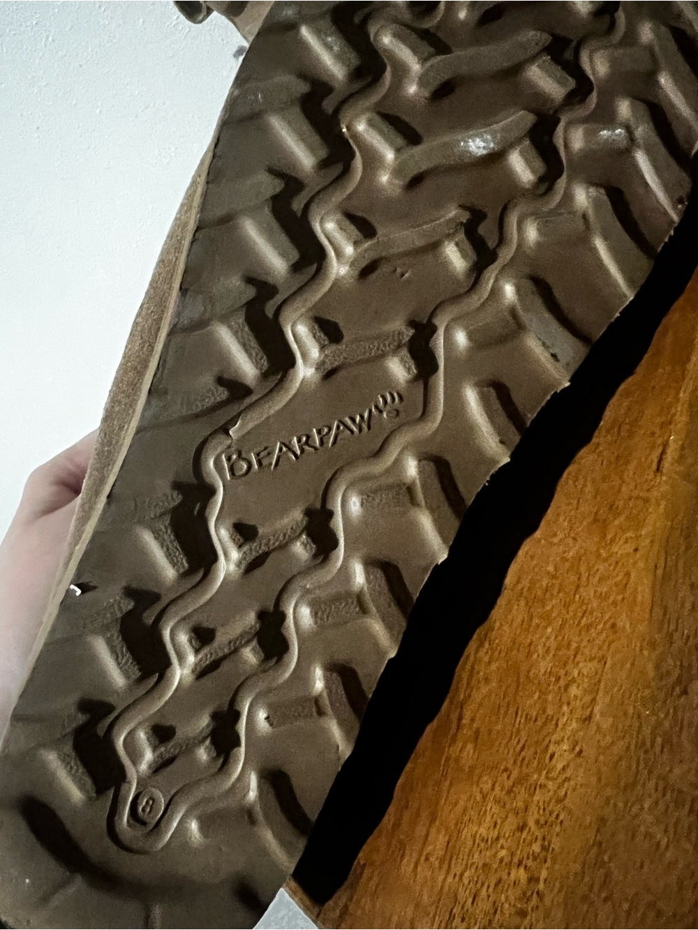 BearPaw Brown Suede Ankle Boots with Treaded Rubber Sole - Picture 4 of 4